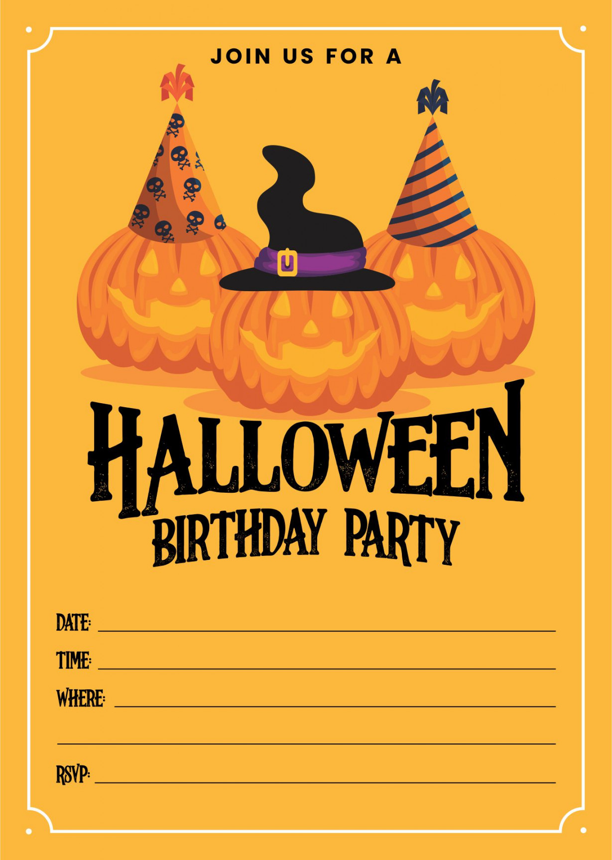 Best Halloween Party Printable Birthday Invitations