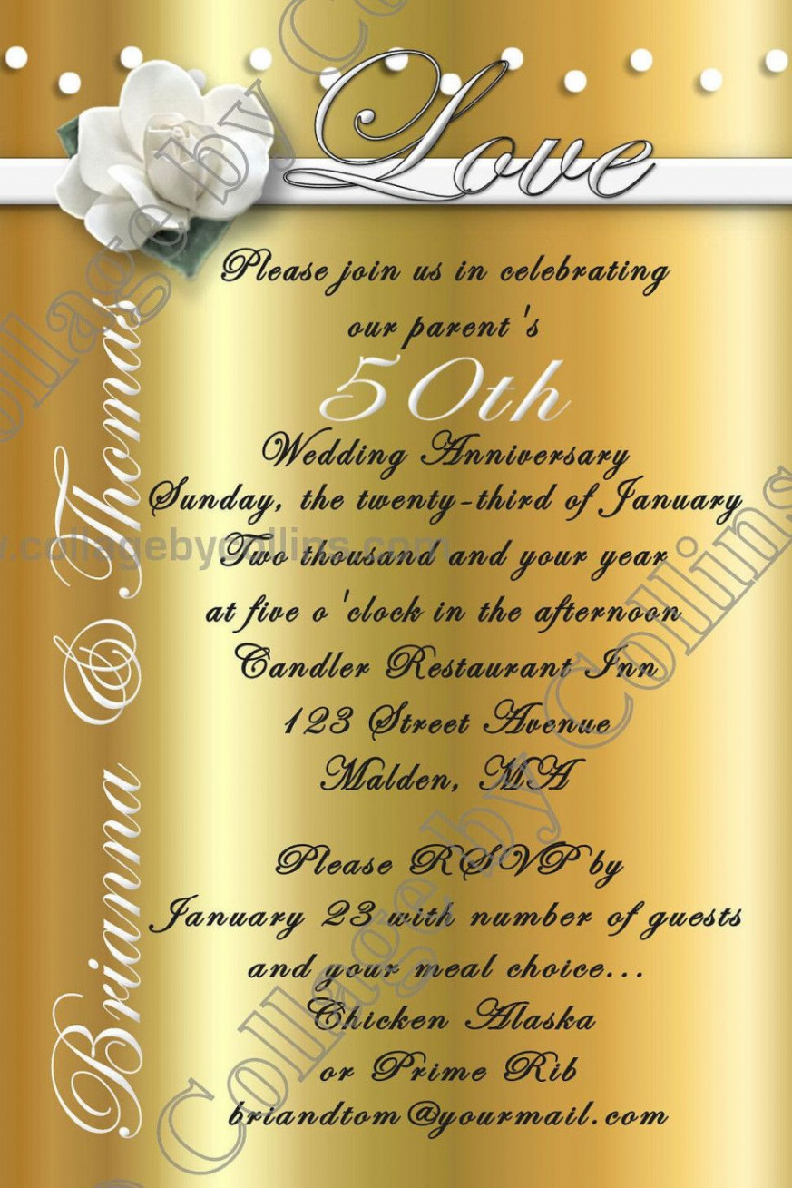 Best Invitation Card For Golden Jubilee Anniversary  th