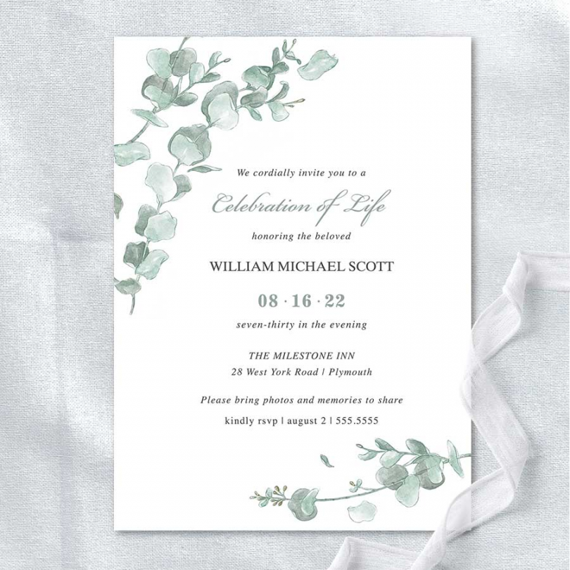 Celebration of Life Invitation Template  Memorial service