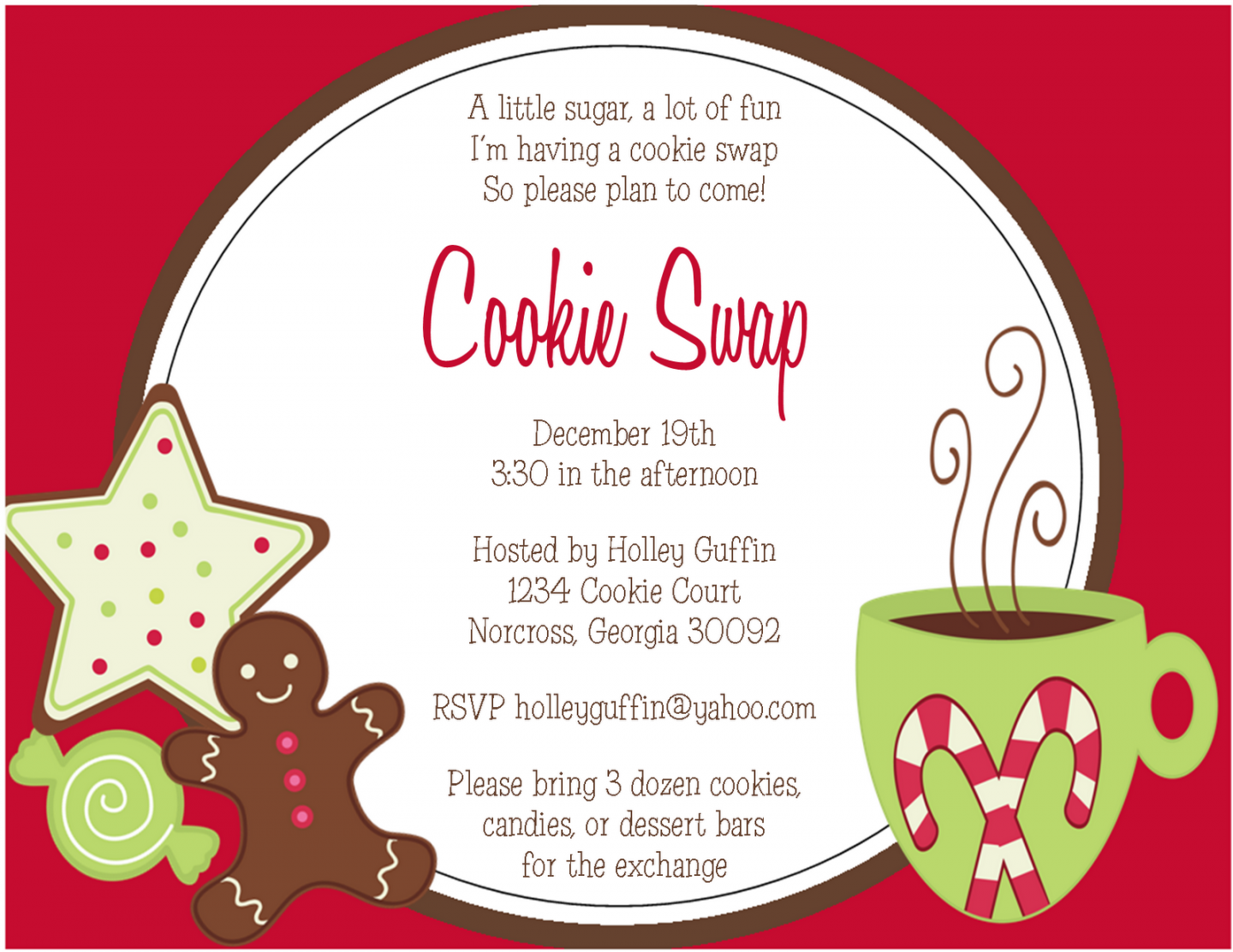 Cookie Exchange Invitations and Sweet Treat Gift Tags - Sweet