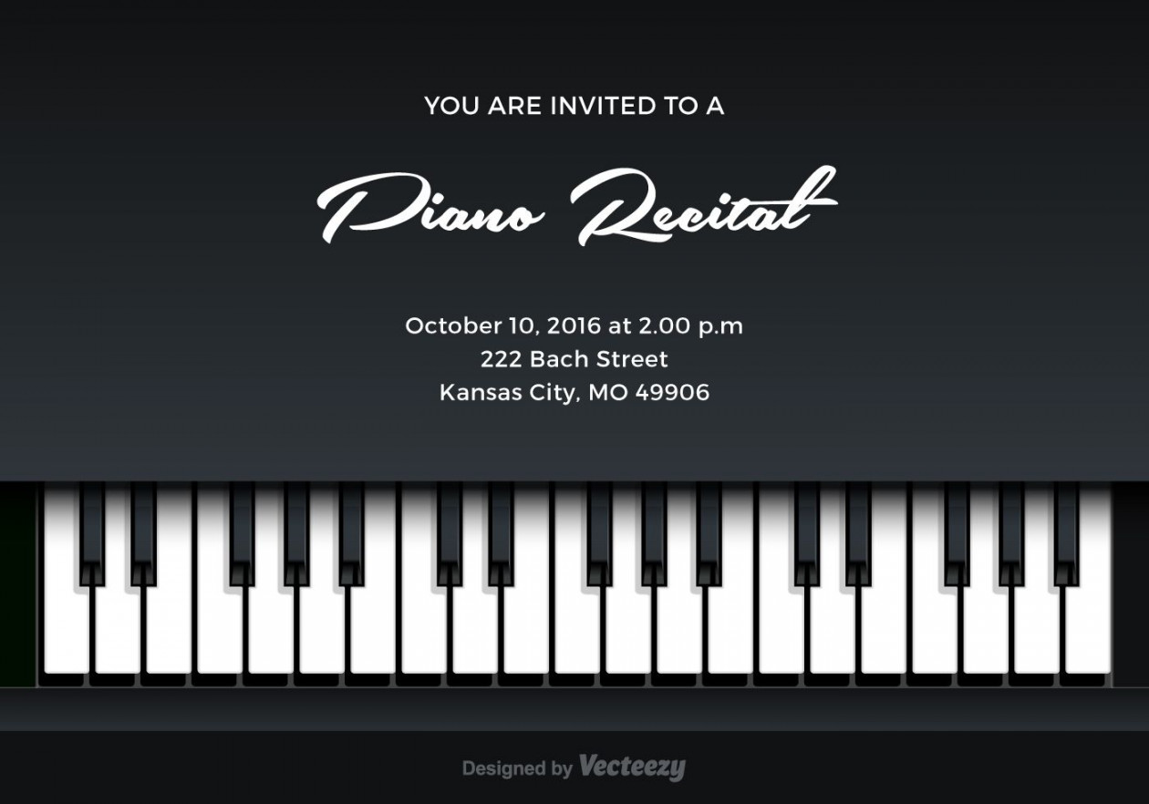 Download Piano Recital Vector Invitation for free  Piano recital