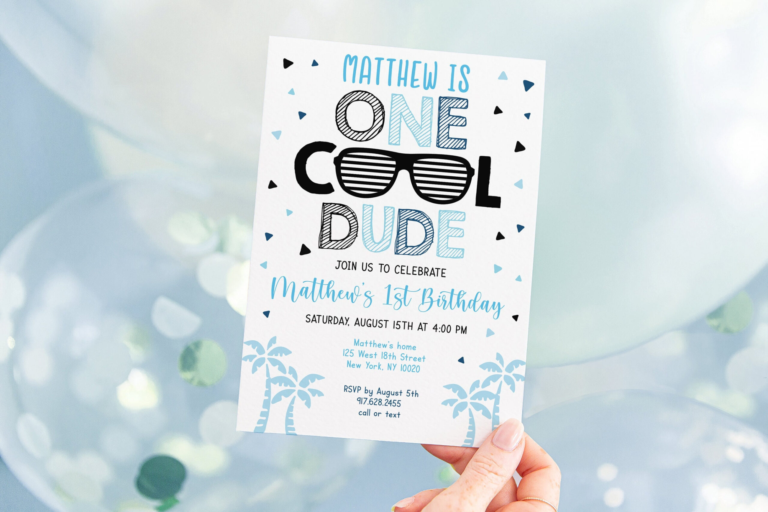 Editable One Cool Dude Birthday Invitation One Cool Dude Party - Etsy