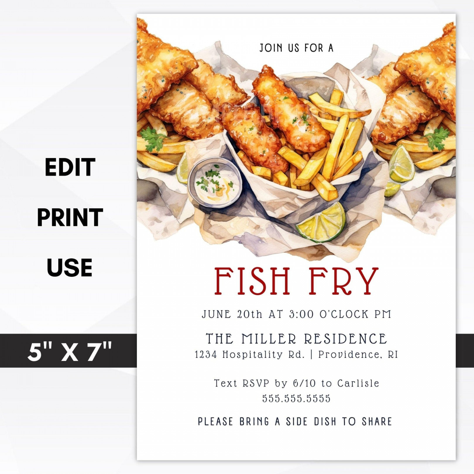 Fish Fry Party Invitation – Simple Desert Designs