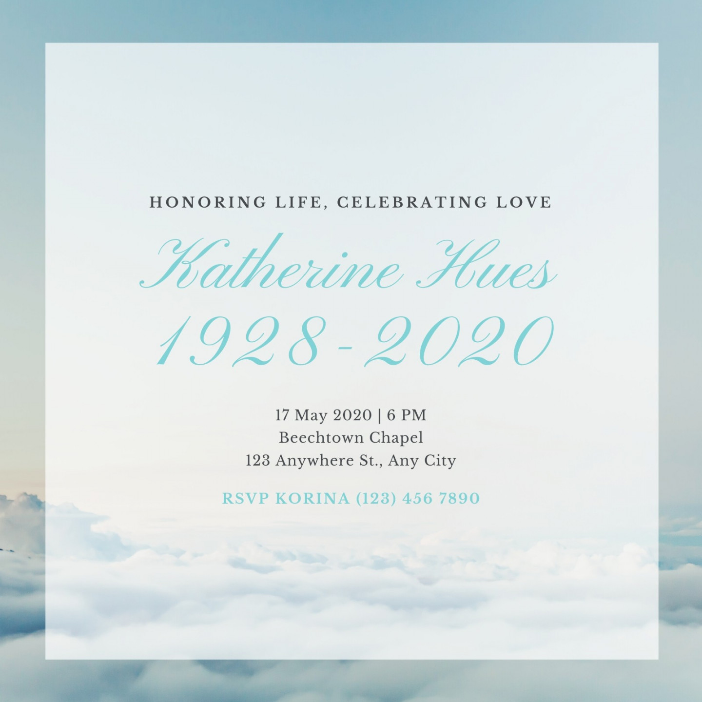 Free celebration of life invitation templates to edit and print