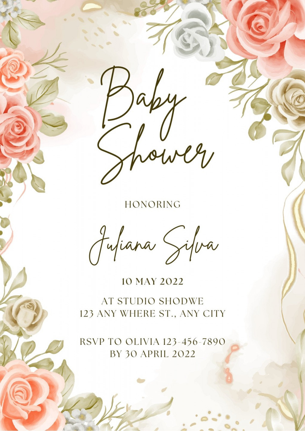 Free, custom printable baby shower invitation templates  Canva