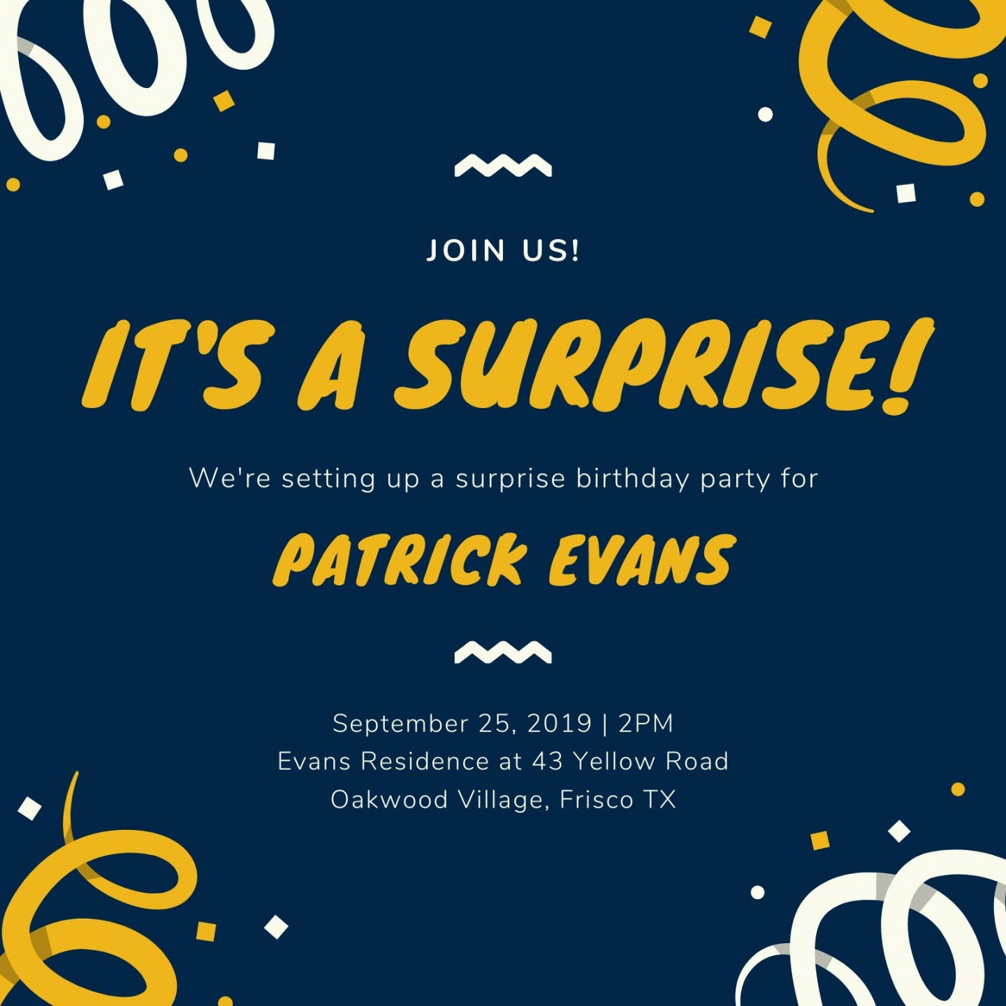 Free custom printable surprise party invitation templates  Canva