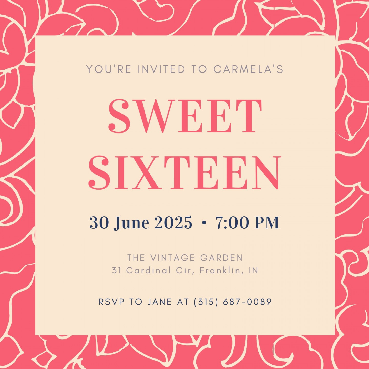 Free custom printable sweet  invitation templates  Canva