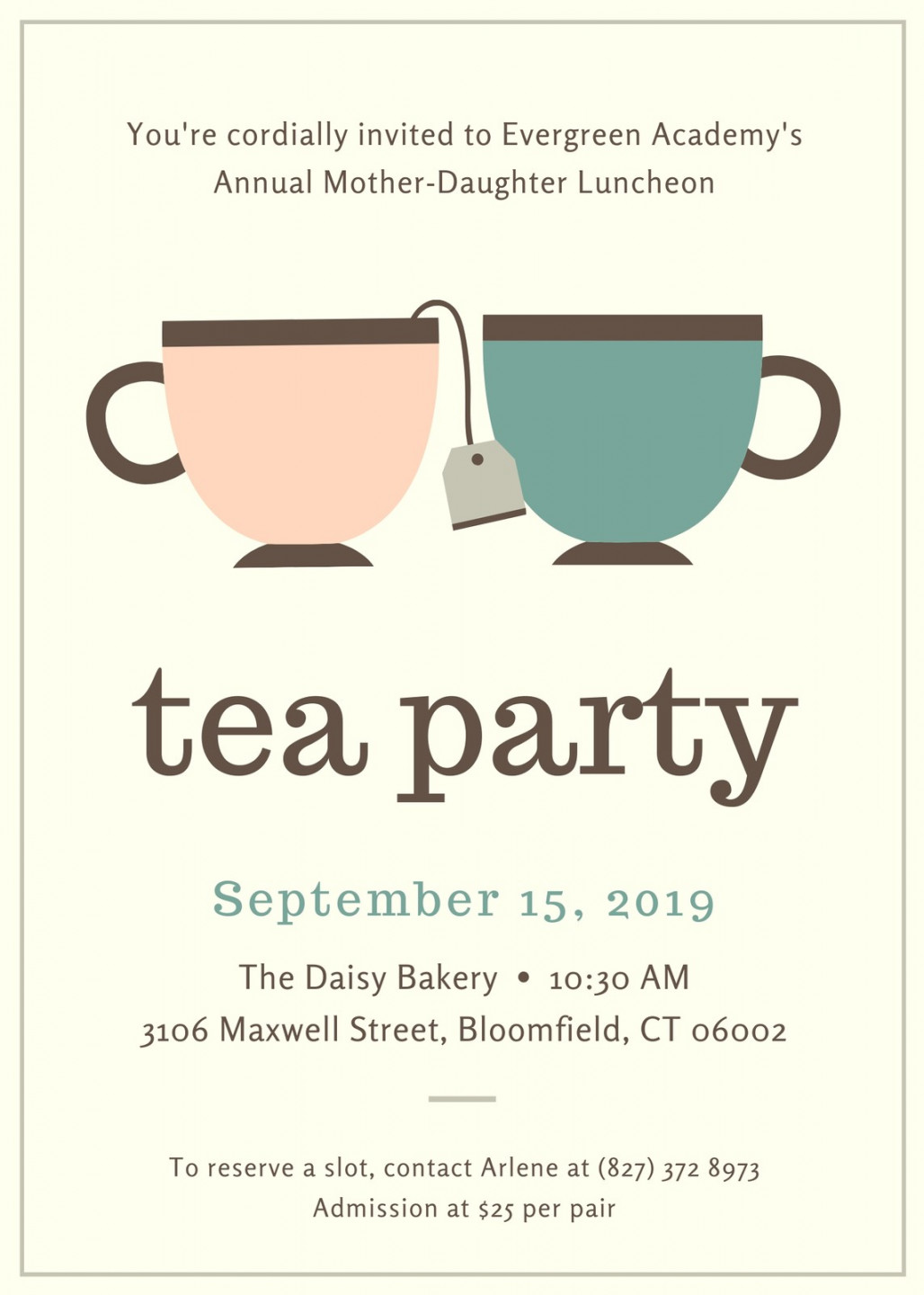 Free custom printable tea party invitation templates  Canva