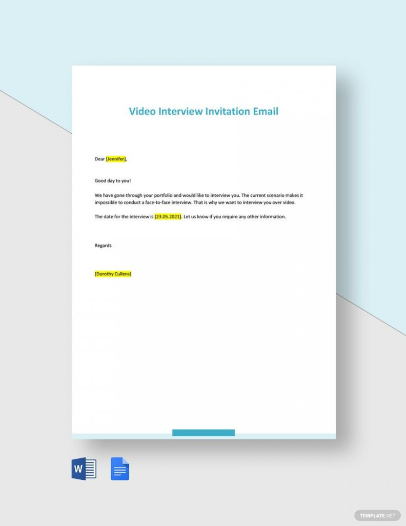 FREE Interview Invitation Template - Download in Word, Google Docs