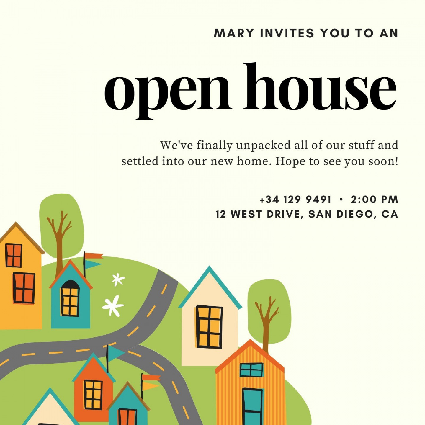 Free printable, customizable open house invitation templates  Canva