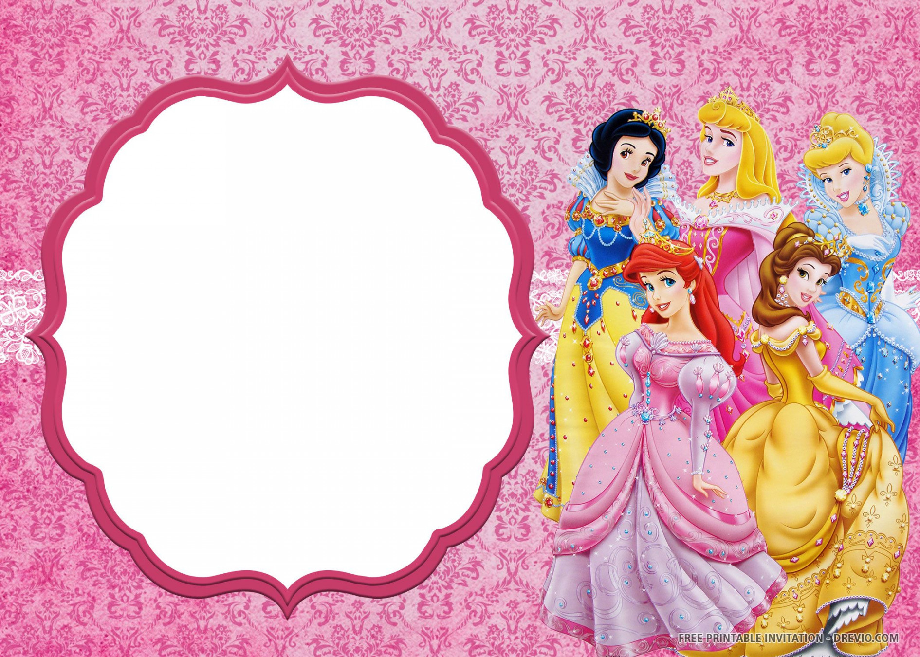 Free Printable Disney Princess Invitation Templates  Disney