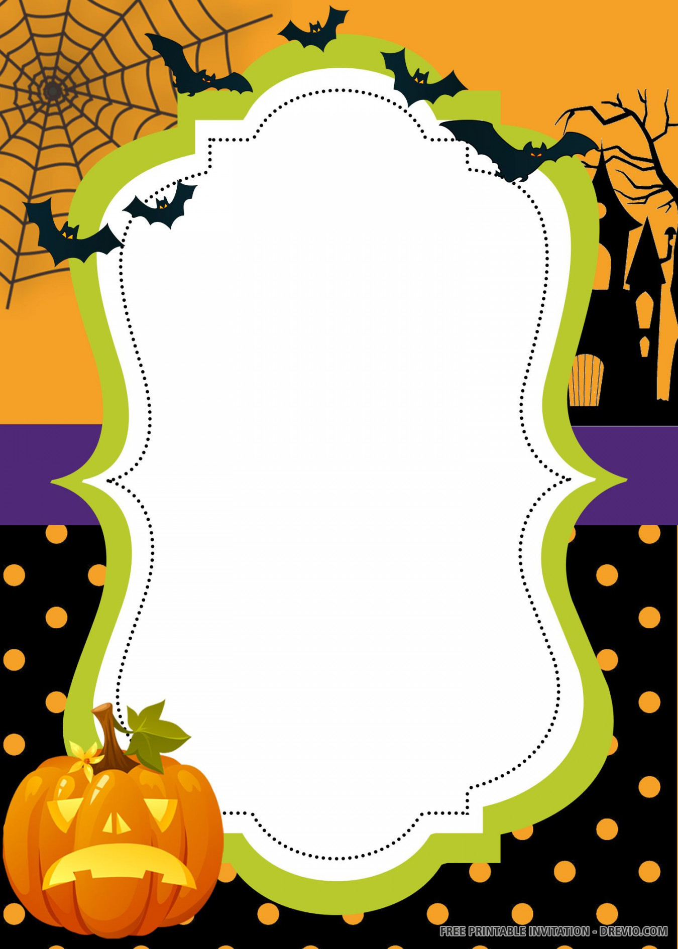 Free Printable Halloween Invitation Templates  Free printable