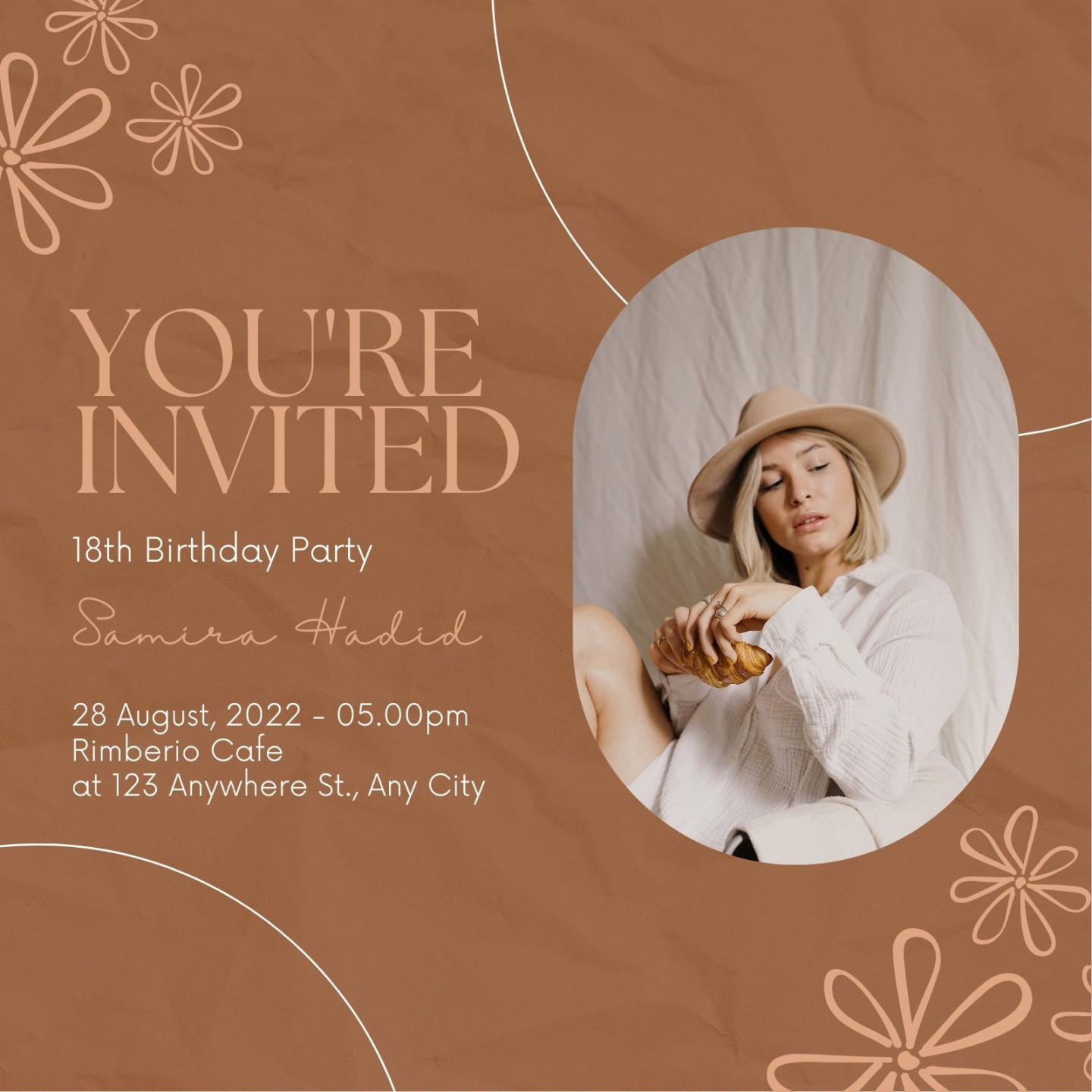 Free, printable th birthday invitation templates  Canva