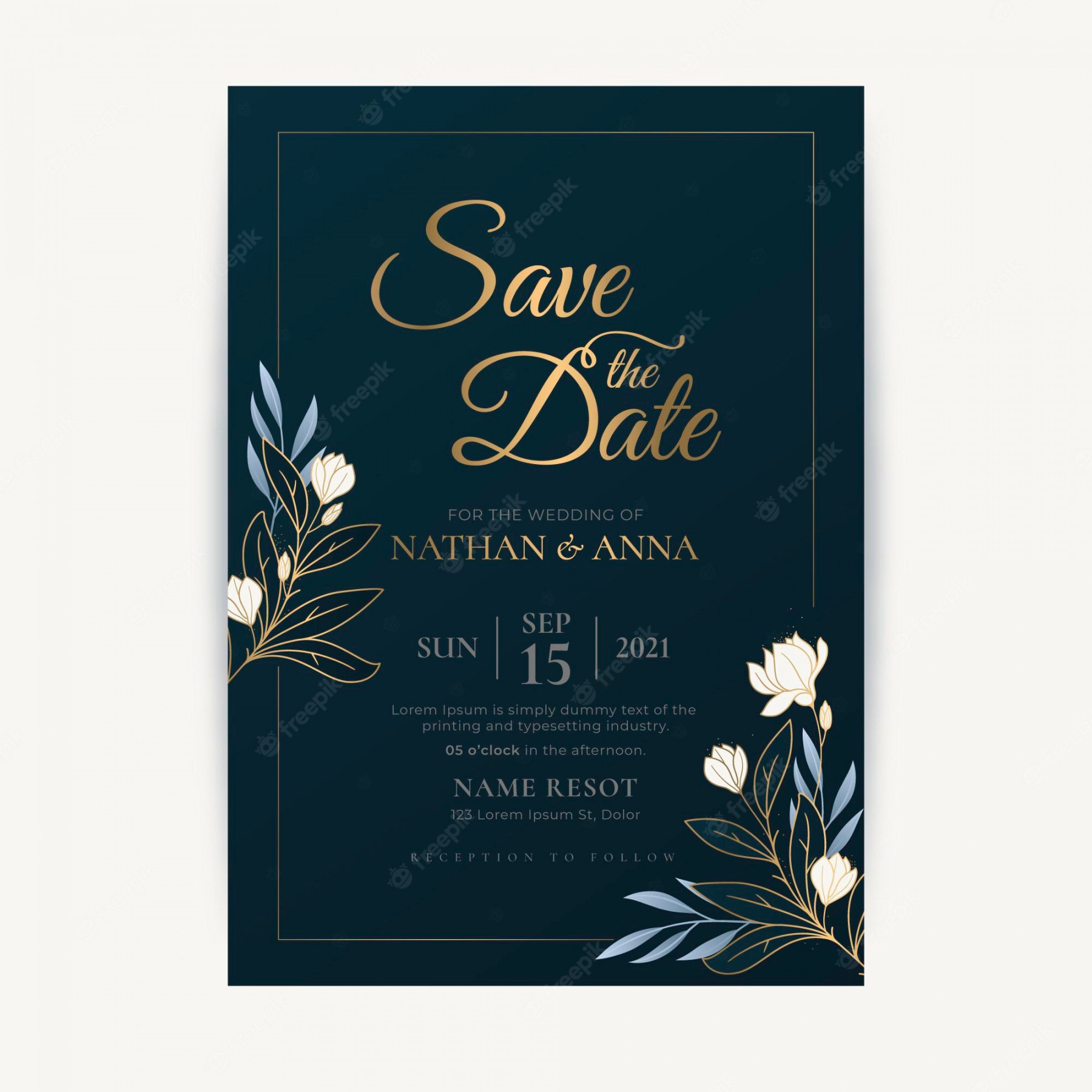 Free Vector  Luxury save the date invitation template