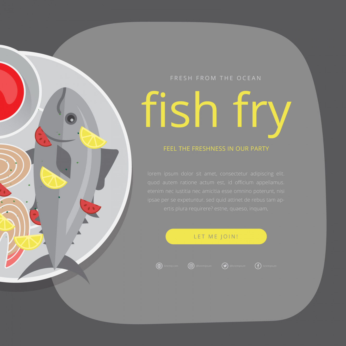 Friday Fish Fry Seafood Invitation Template  Vector Art at