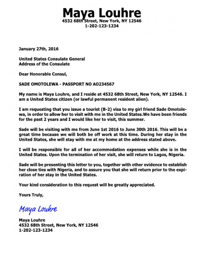 Invitation Letter For Us Visa  PDF