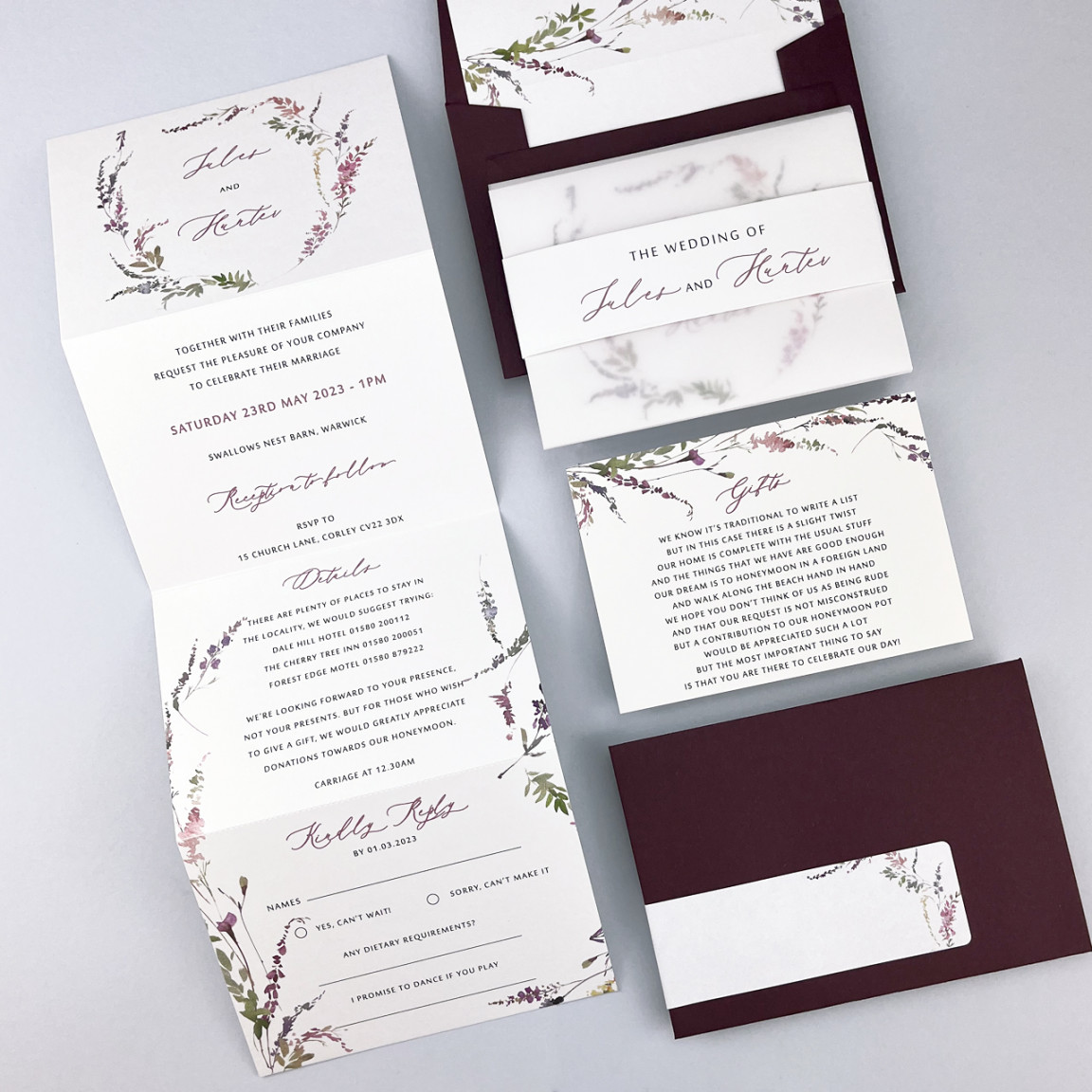 Jules Trifold Wedding Invitation