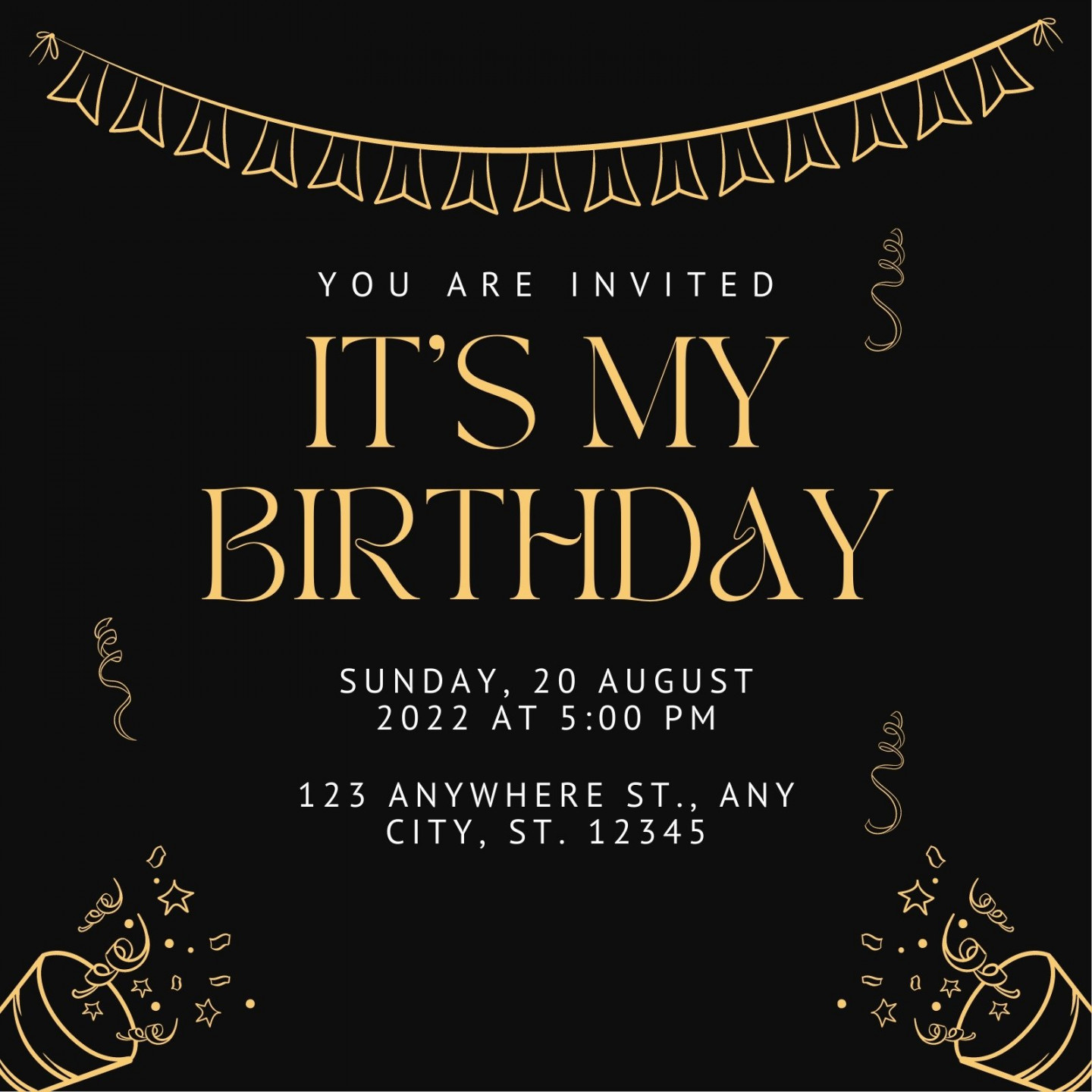 Page  - Free and printable birthday invitation templates  Canva