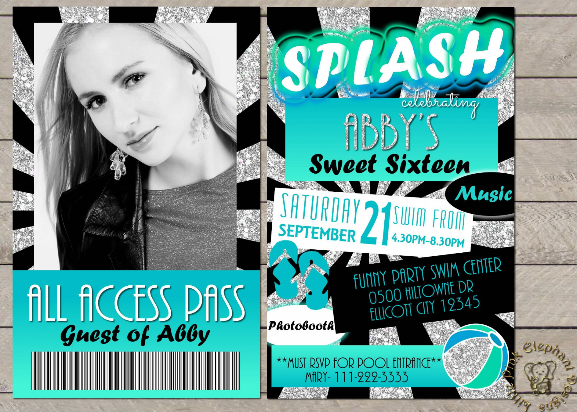 Pool Party Invitation-vip Pass Invites Sweet  sweet - Etsy Denmark