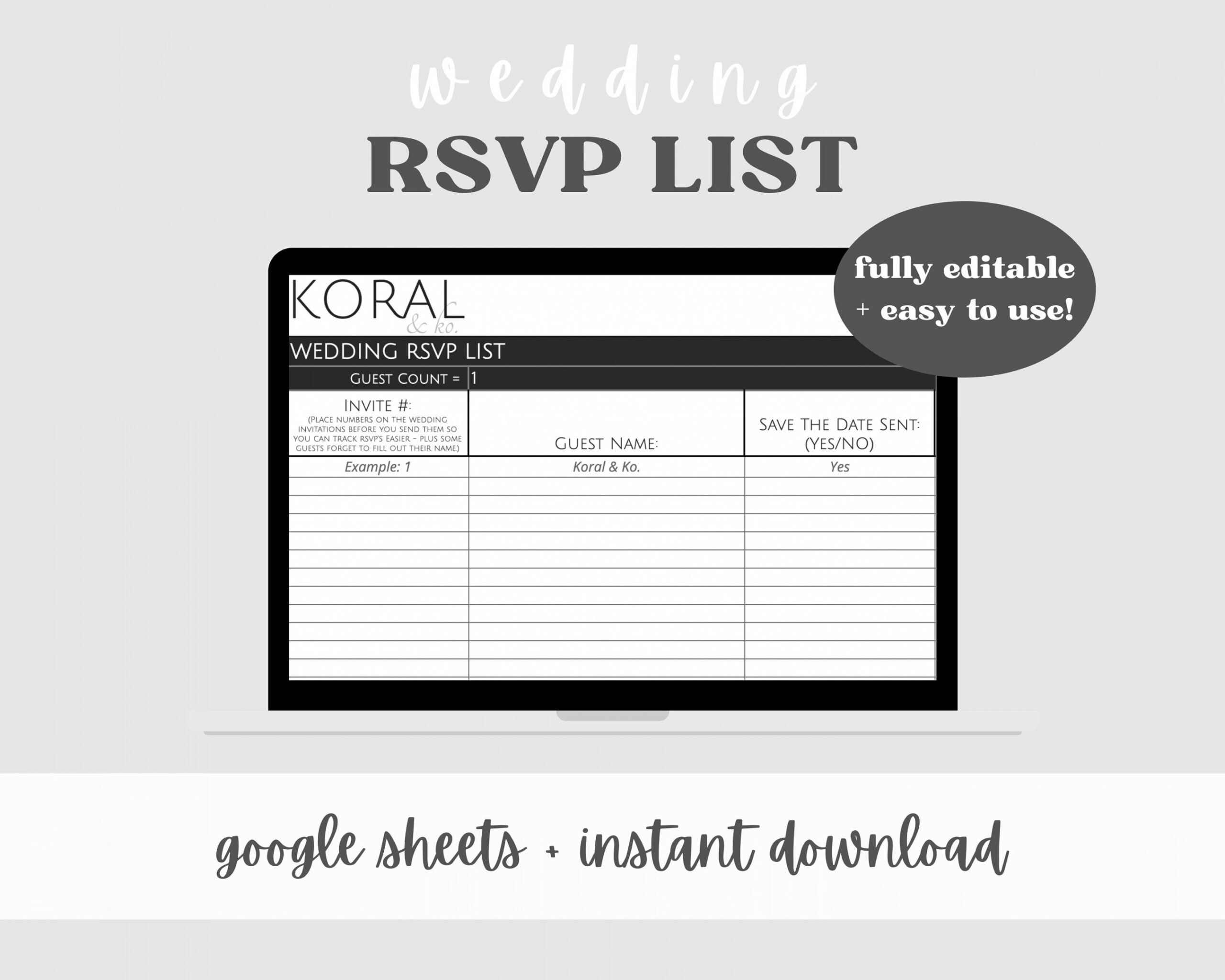 Rsvp guest list - Etsy