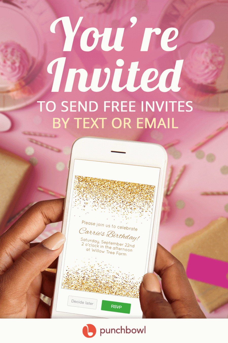 Send Free Invitations  Invitation app, Text message invitations