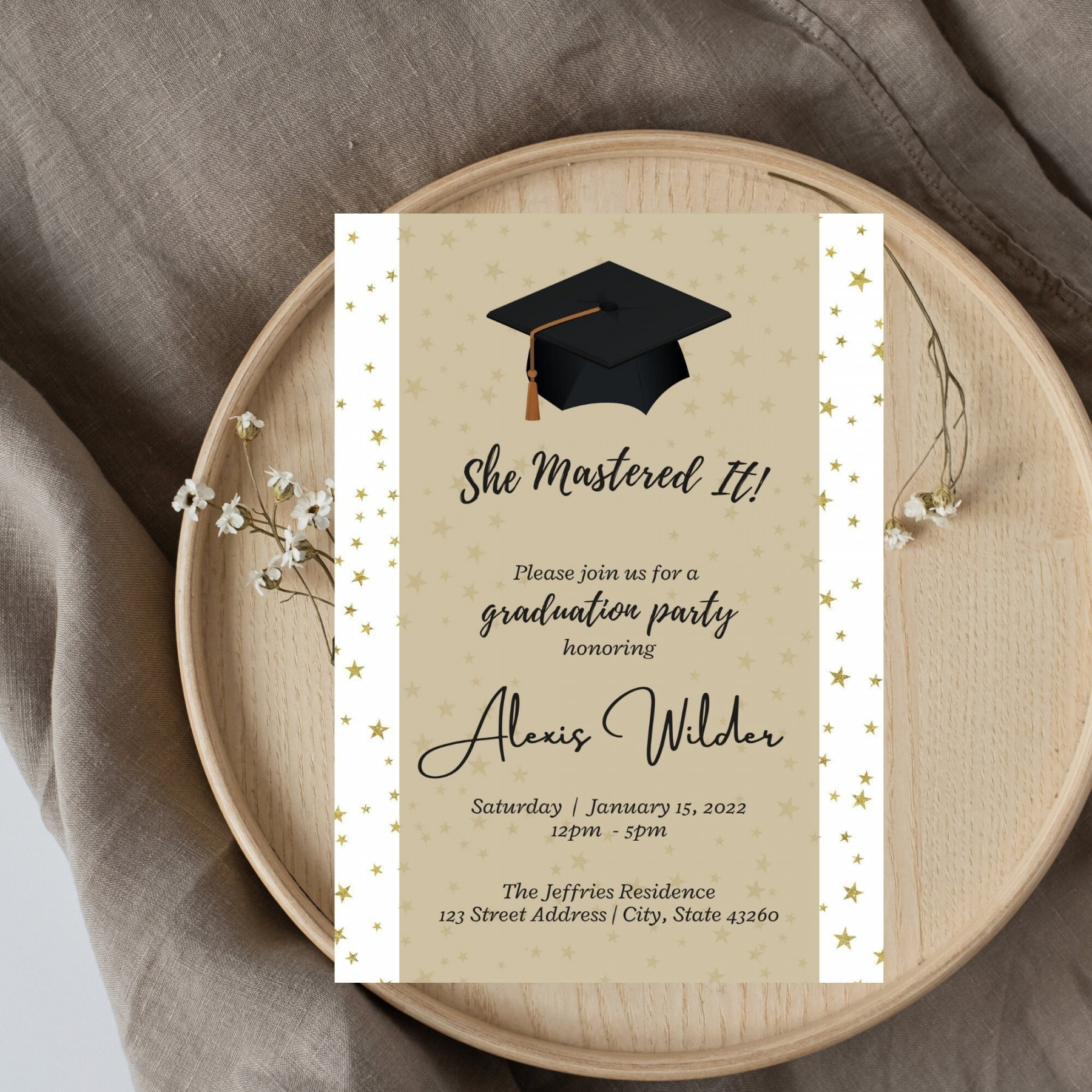 She Mastered It Graduation Party Invitation Masters Degree - Etsy