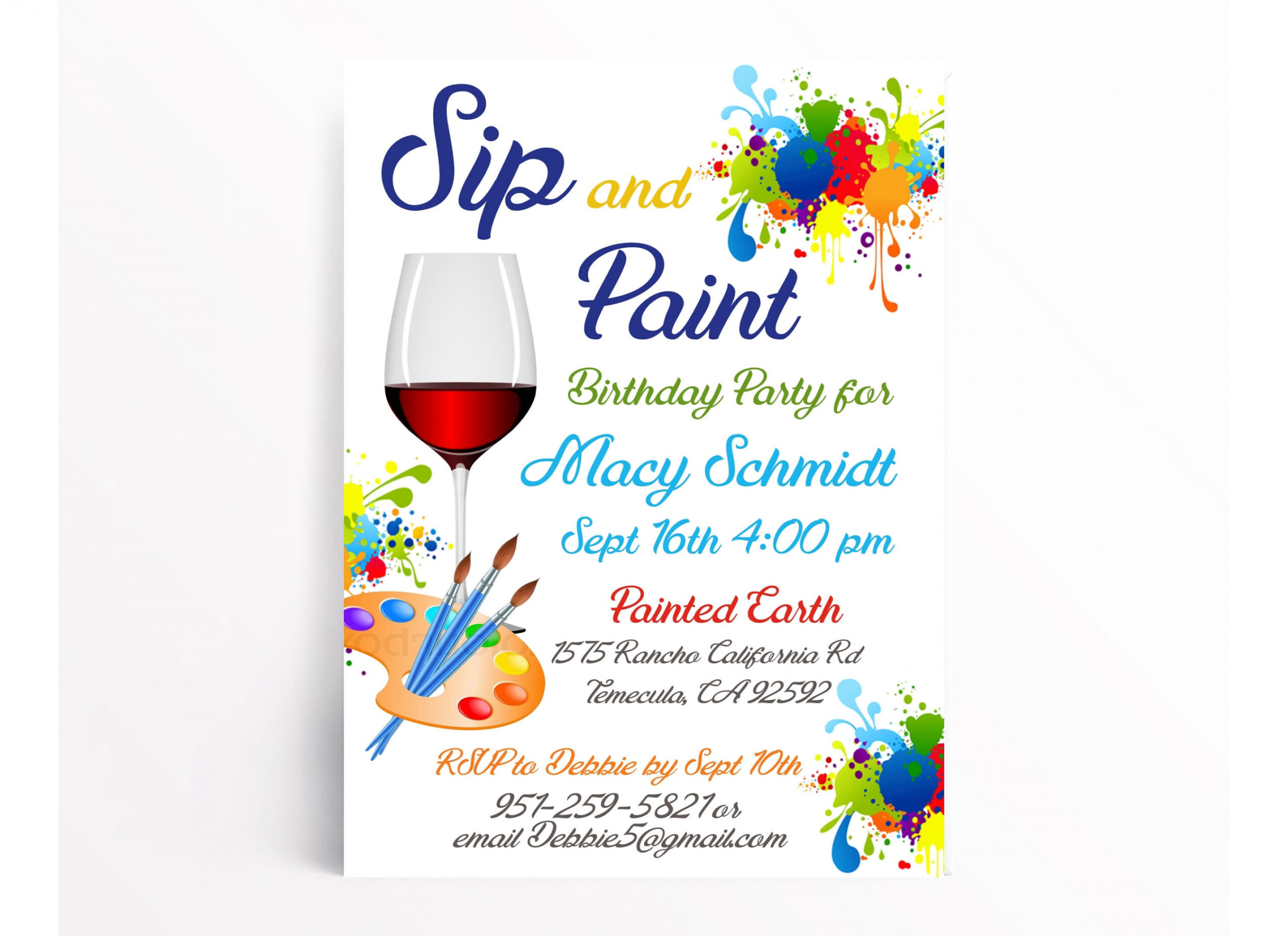 Sip and Paint Birthday Invitation Sip and Paint Birthday - Etsy