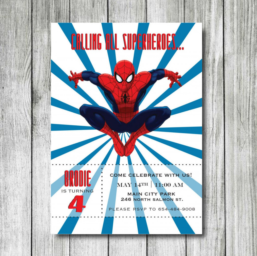 Spiderman Birthday Invitation - Superheroes Birthday Invitation - Printable  Spiderman Invitation