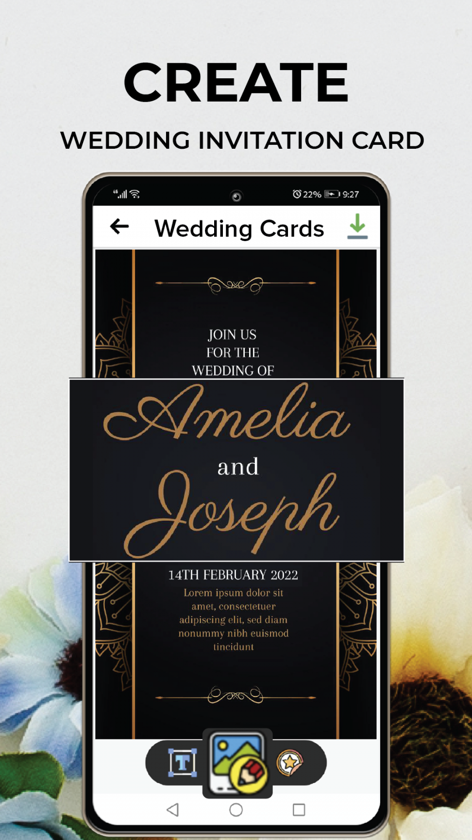 Wedding Invitation Card Maker - Developed App to assist those who