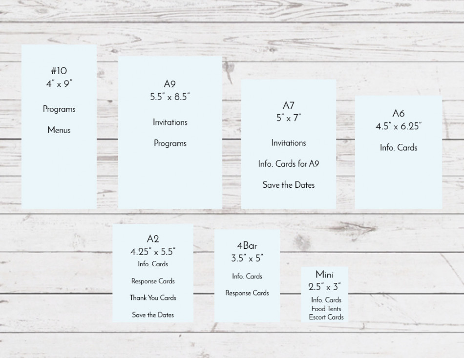 Wedding Stationery : Invitation Sizing Guide — Taylor Williams