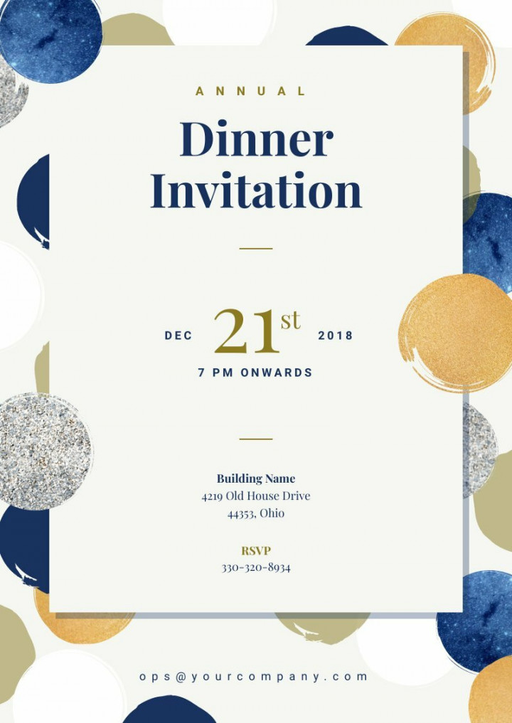 Yearly Dinner Invitation  Free poster template - Piktochart