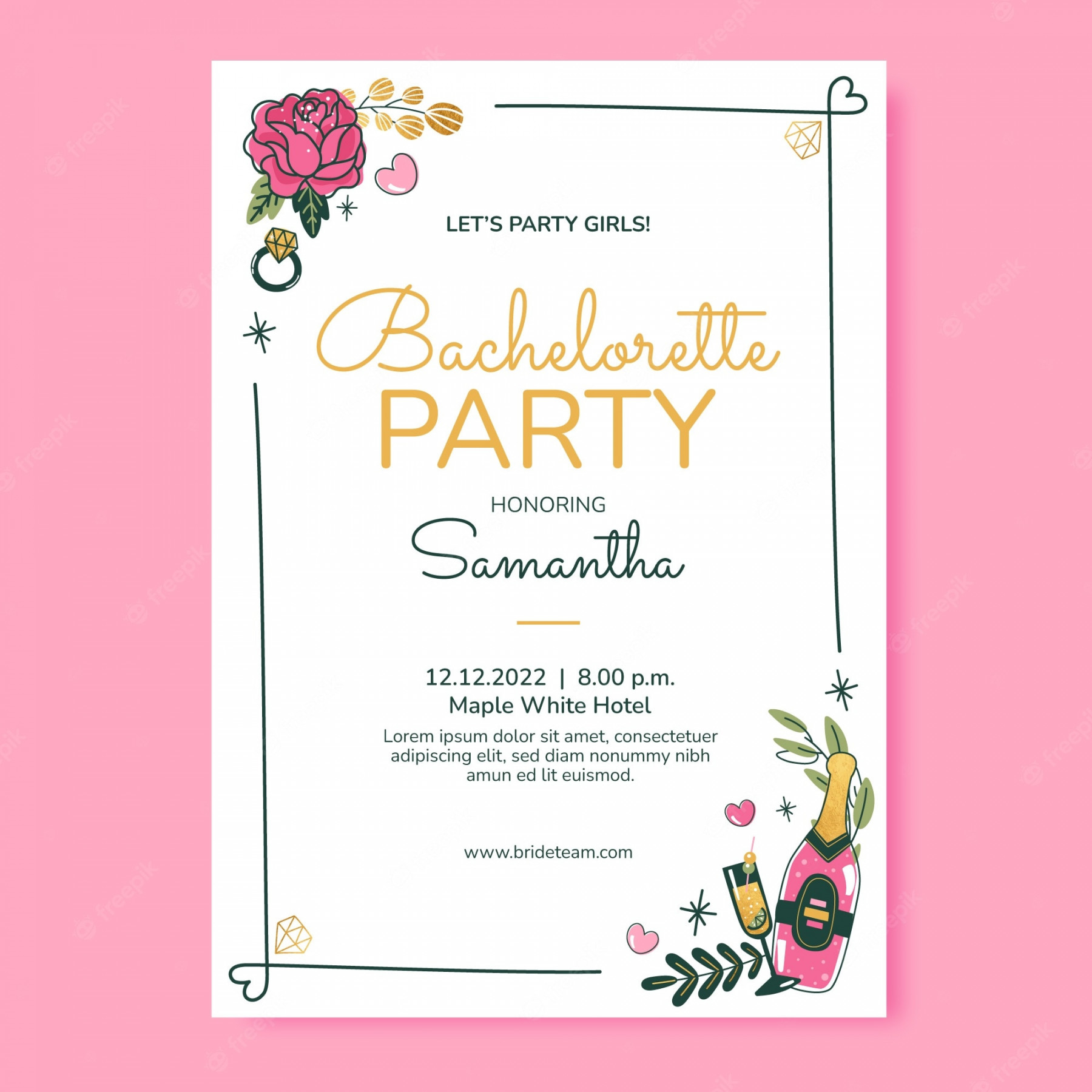 Bachelorette Party Invitation Images - Free Download on Freepik