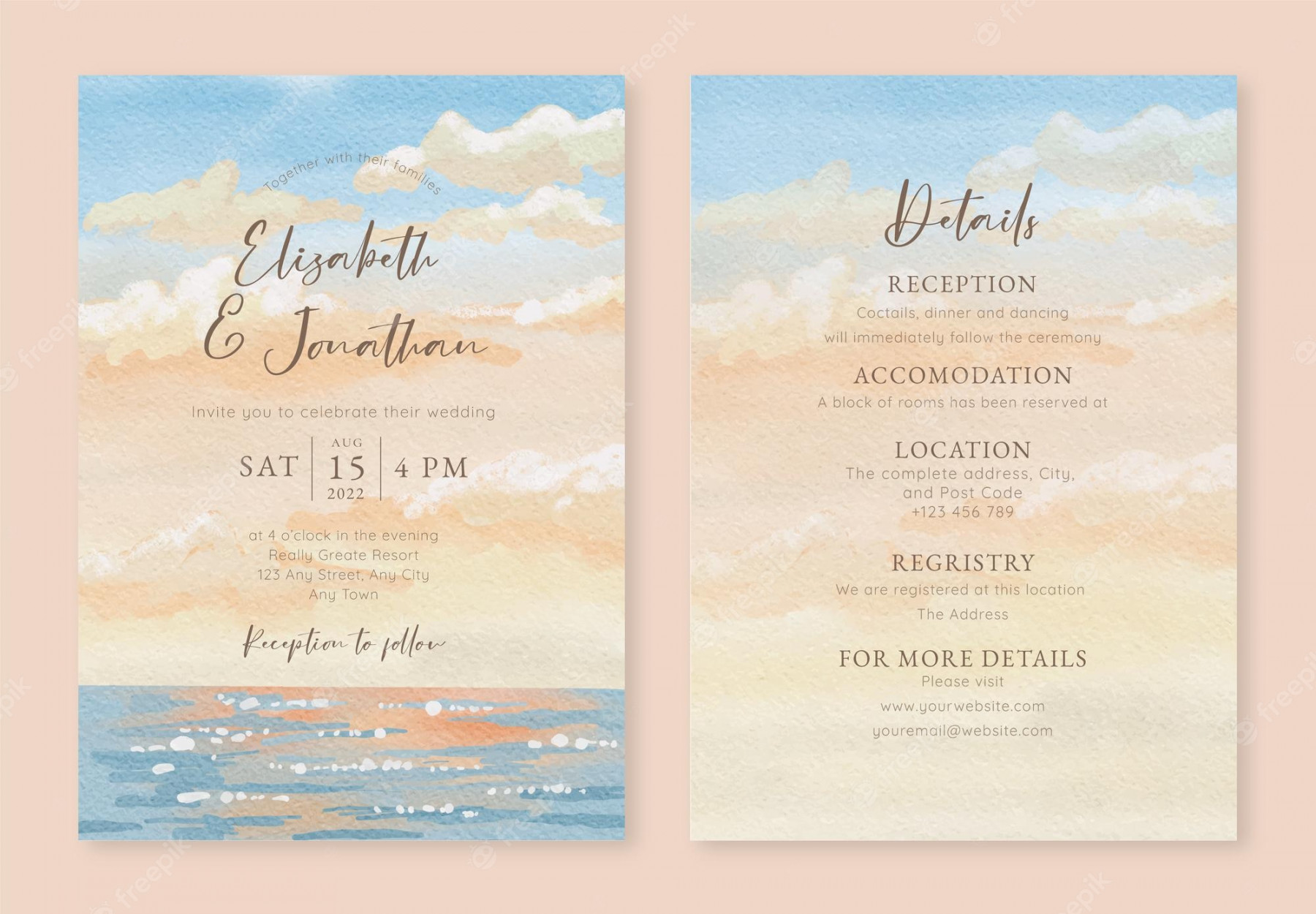 Beach Wedding Invitation Images - Free Download on Freepik