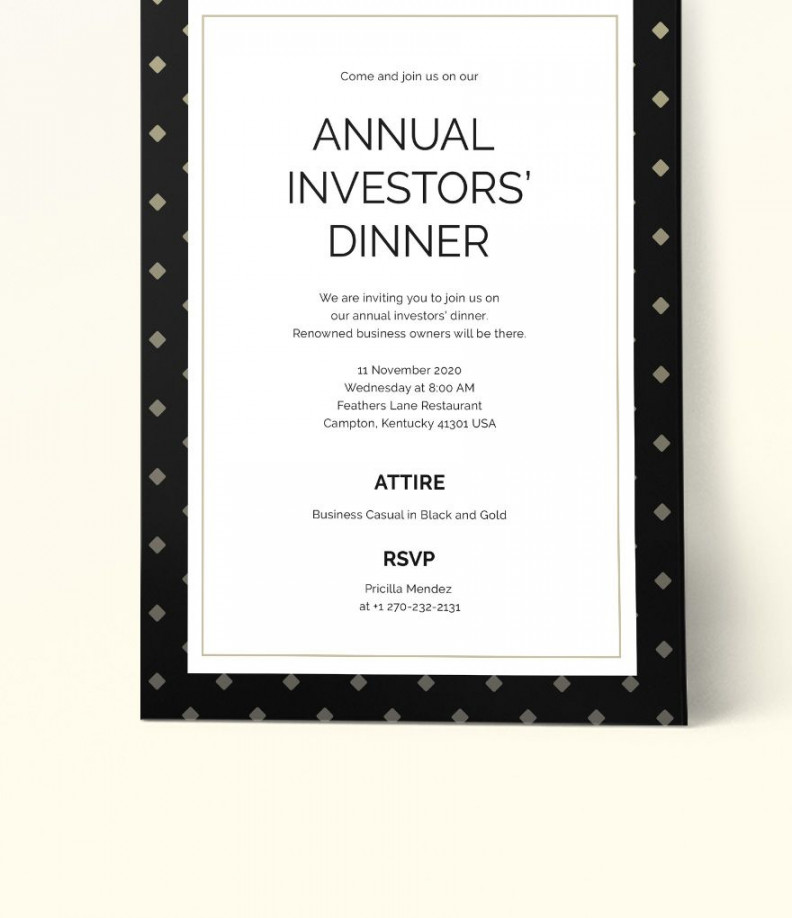 Business Dinner Invitation Template - Download in Word