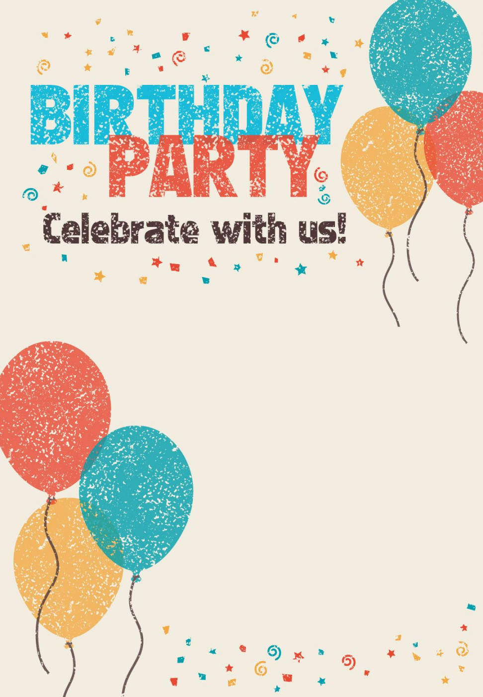 Celebrate with Us - Free Birthday Invitation Template  Greeti