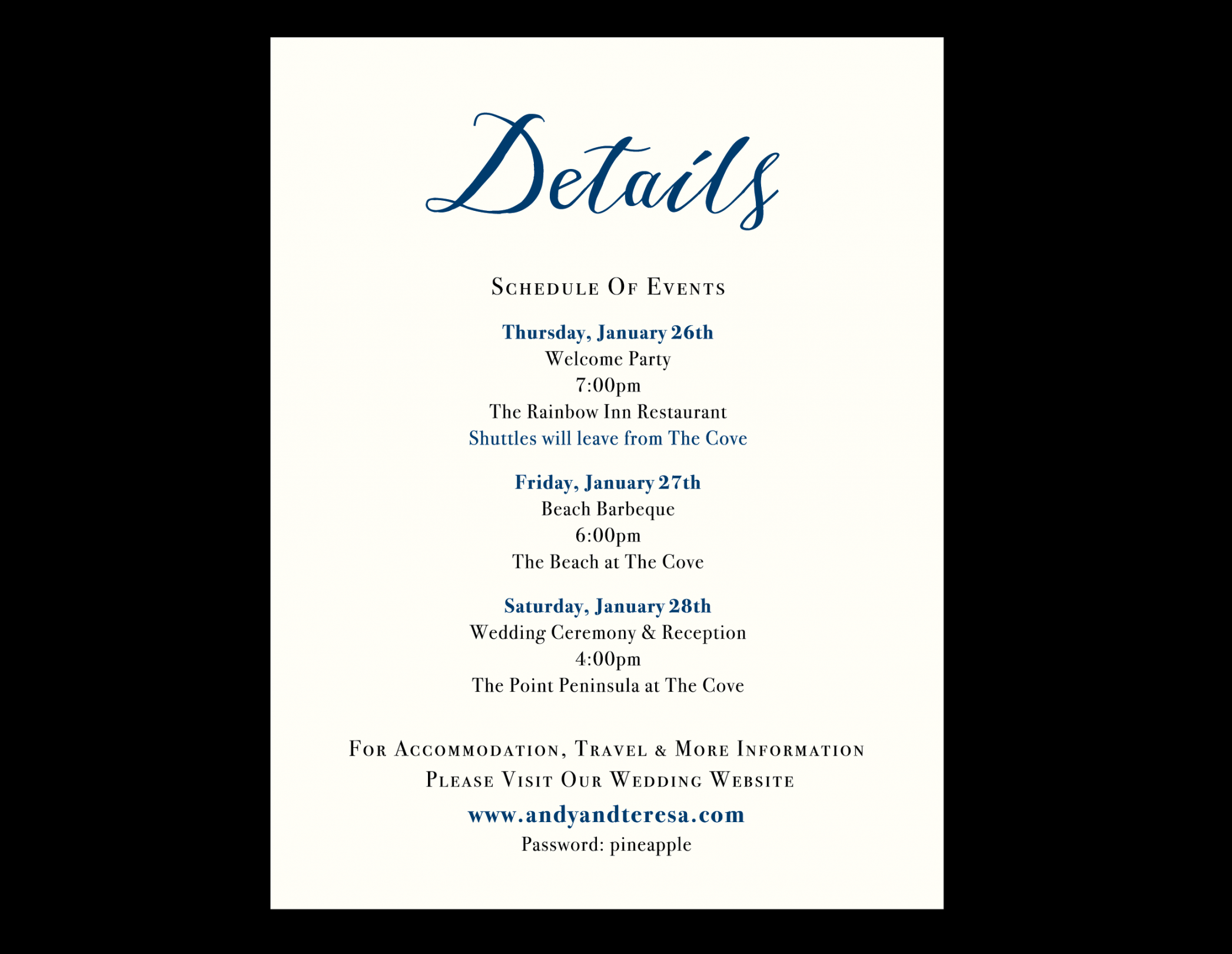 Destination Wedding Invitation Wording  Beacon Lane