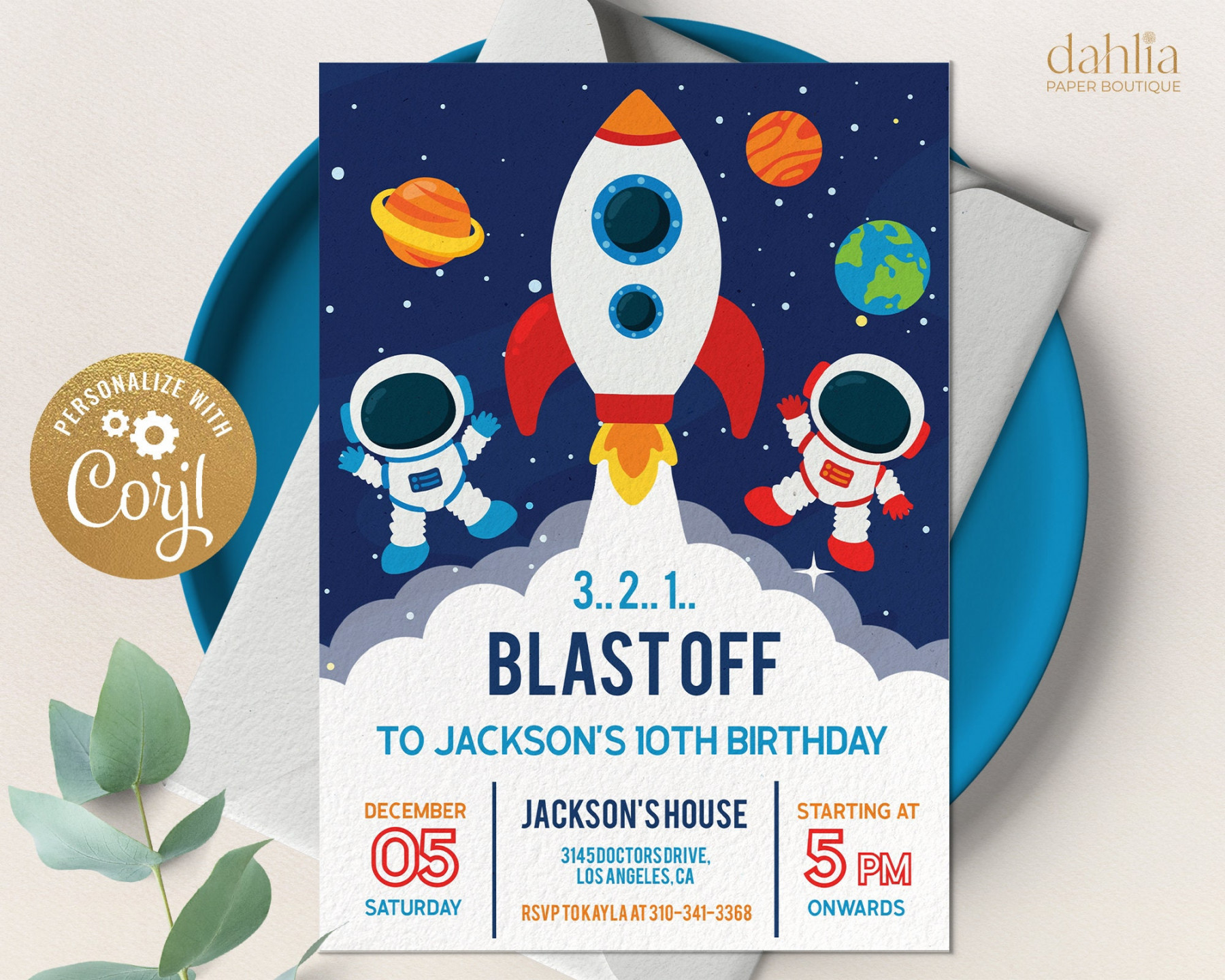 EDITABLE Space Boy Birthday Party Invitation Galaxy Party - Etsy