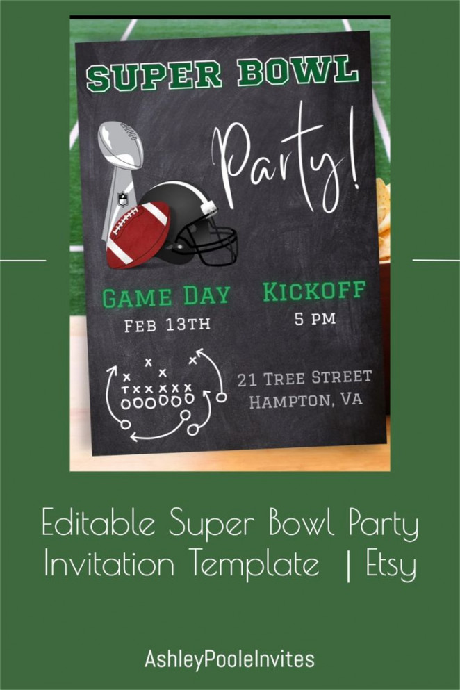 Editable Super Bowl Party Invitation Template Printable  Etsy in