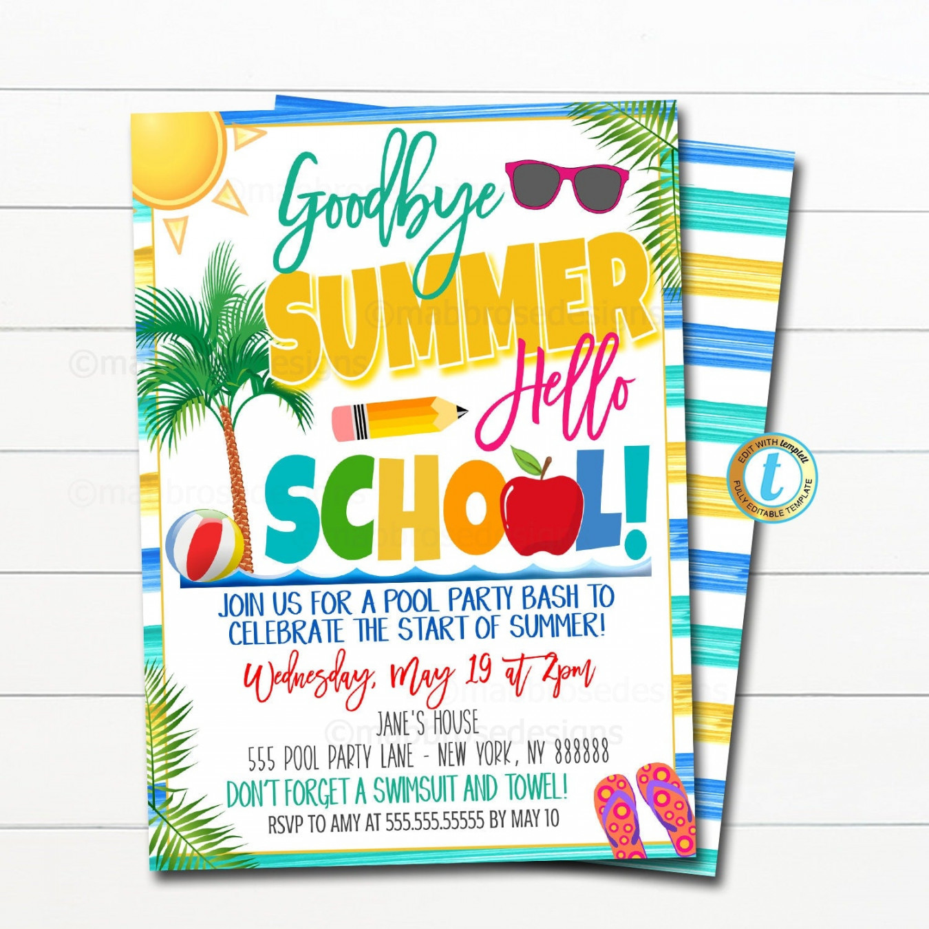 End of Summer Party Invitation  TidyLady Printables