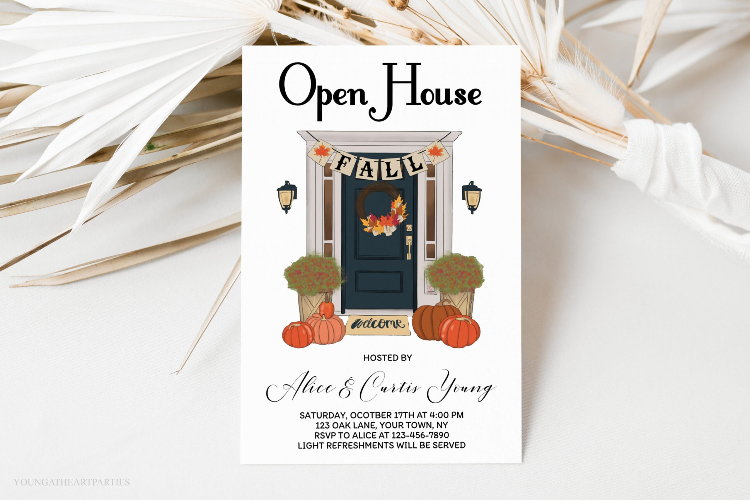 Fall Open House Invitation Template Editable Open House - Etsy