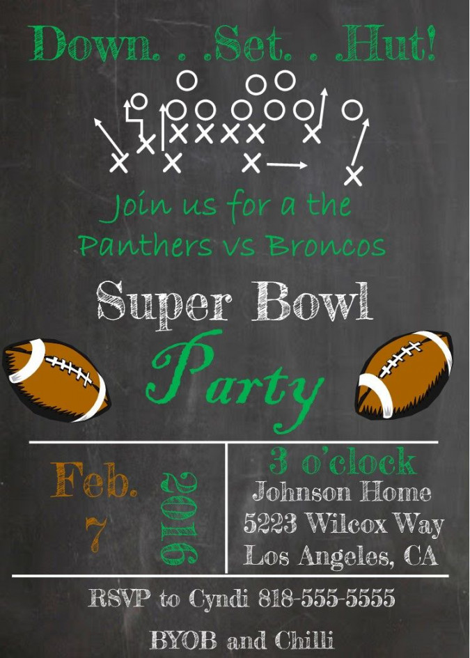 Football  Superbowl party, Super bowl party invitations, Super