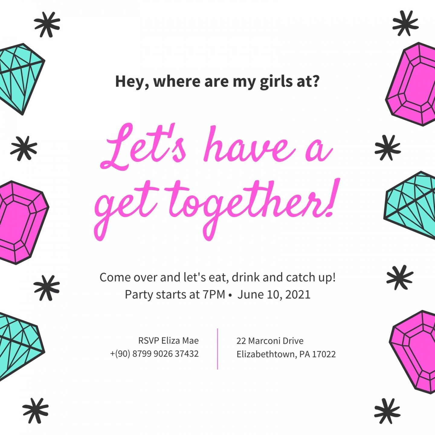 Free and printable get-together invitation templates  Canva