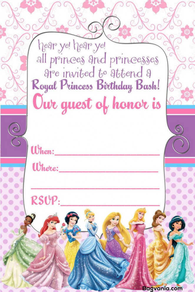 FREE Princess Birthday Invitations  FREE Printable Birthday