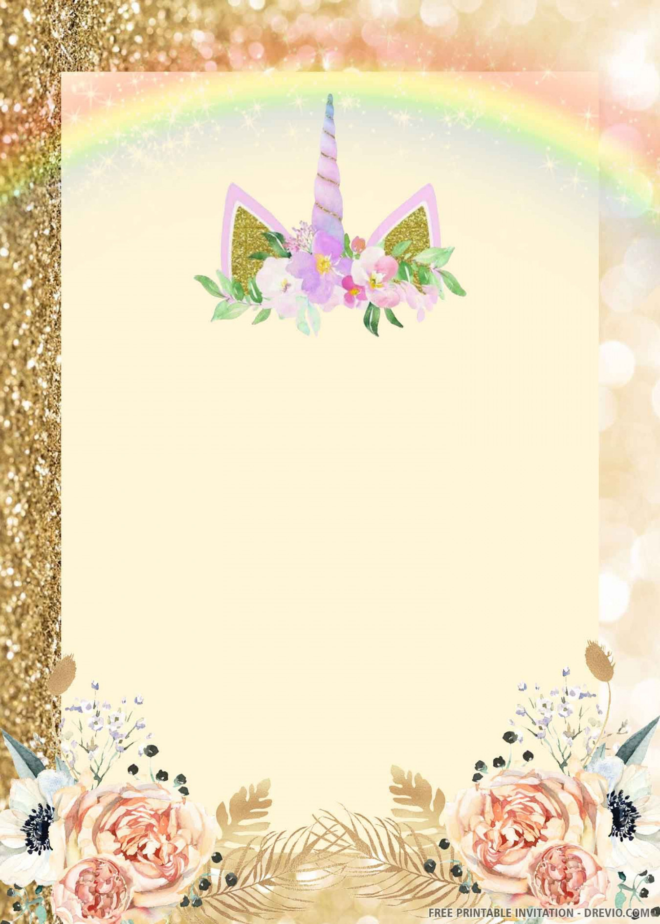 FREE PRINTABLE) – Magical Unicorn Birthday Invitation Templates