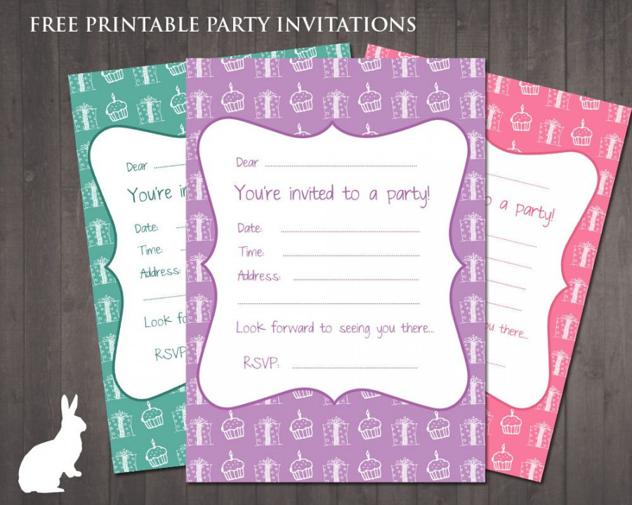 FREE Printable Party Invitations – Cake and Presents!  Ruby and