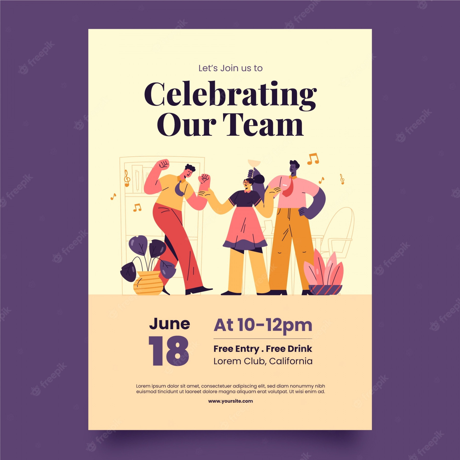 Free Vector  Office party office party invitation template