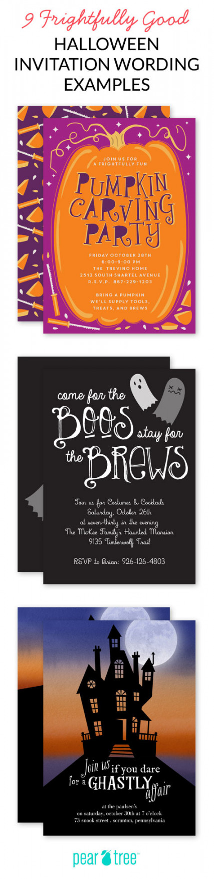 Frightfully Good Halloween Invitation Wording Examples  Pear Tree