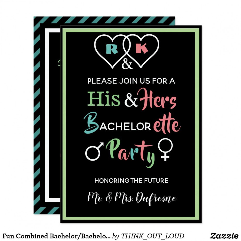 Fun Combined Bachelor/Bachelorette Party Invite  Bachelorette