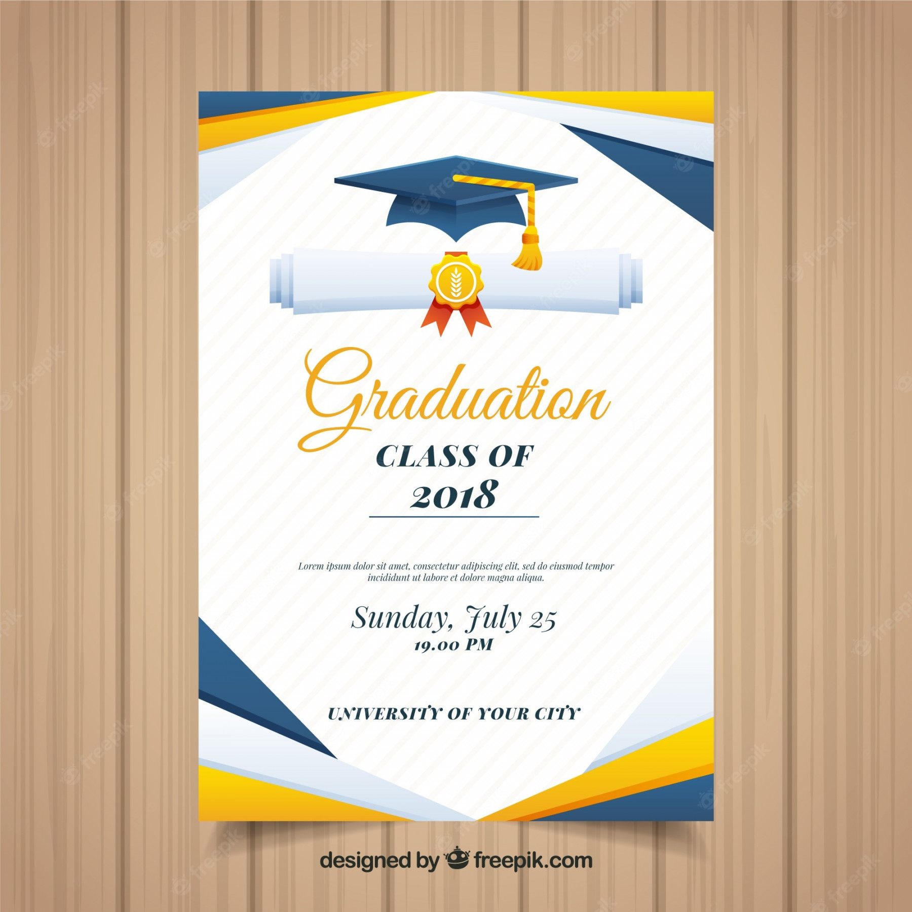 Graduation Invitation Template - Free Vectors & PSDs to Download