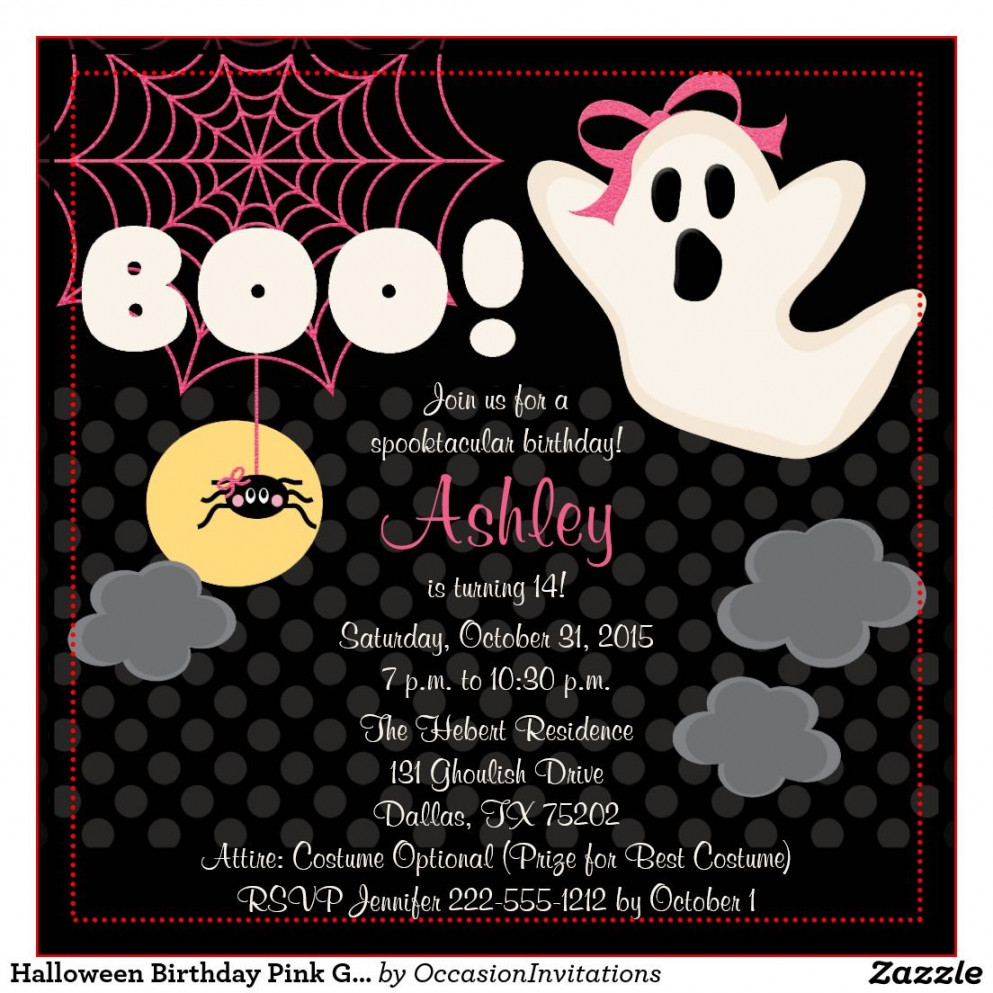 Halloween Themed Birthday Party Invitations  Halloween birthday